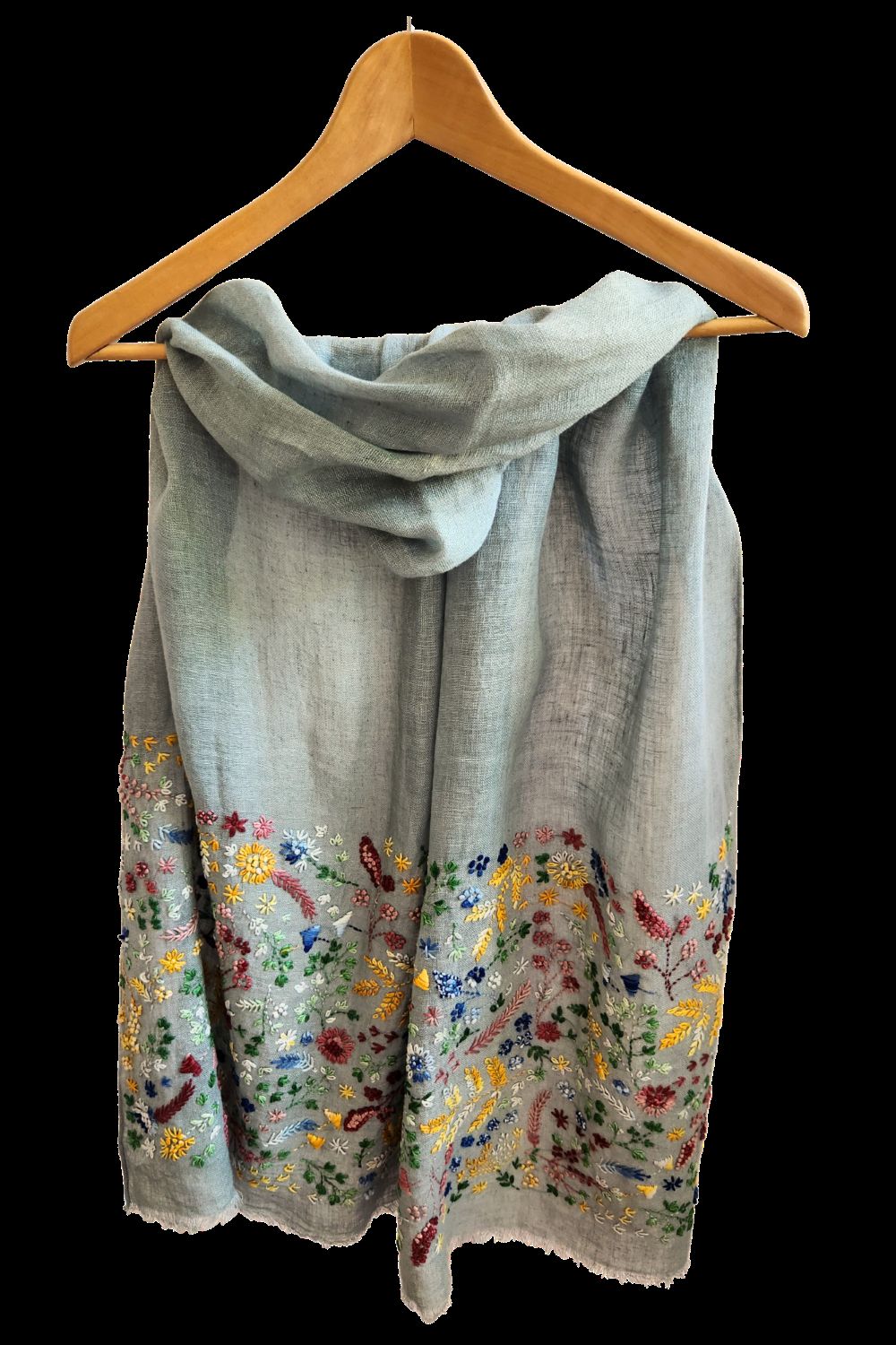 Directions International Stitches Linen Scarf in Grey