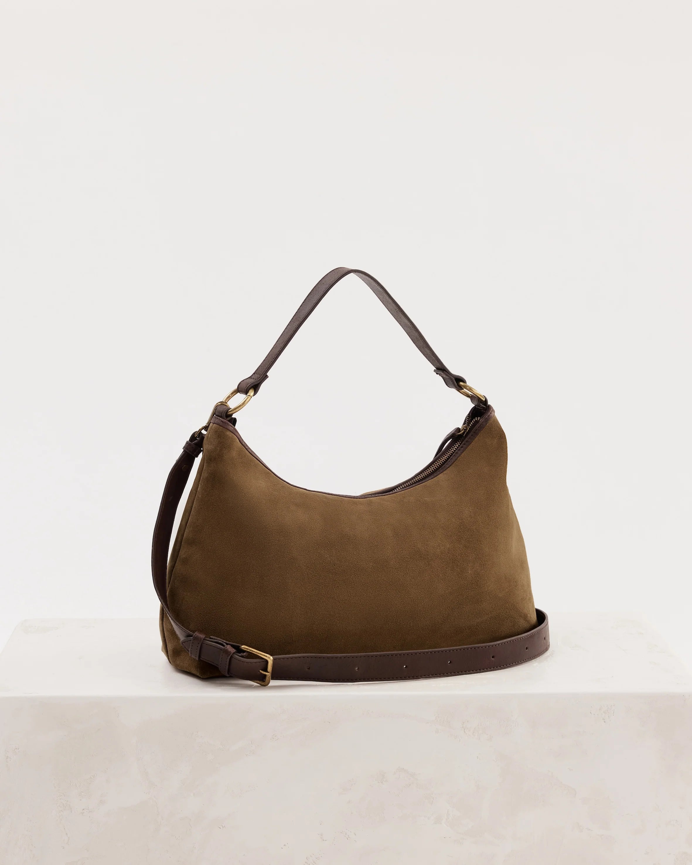 Suede Slouchy Bag- Chestnut