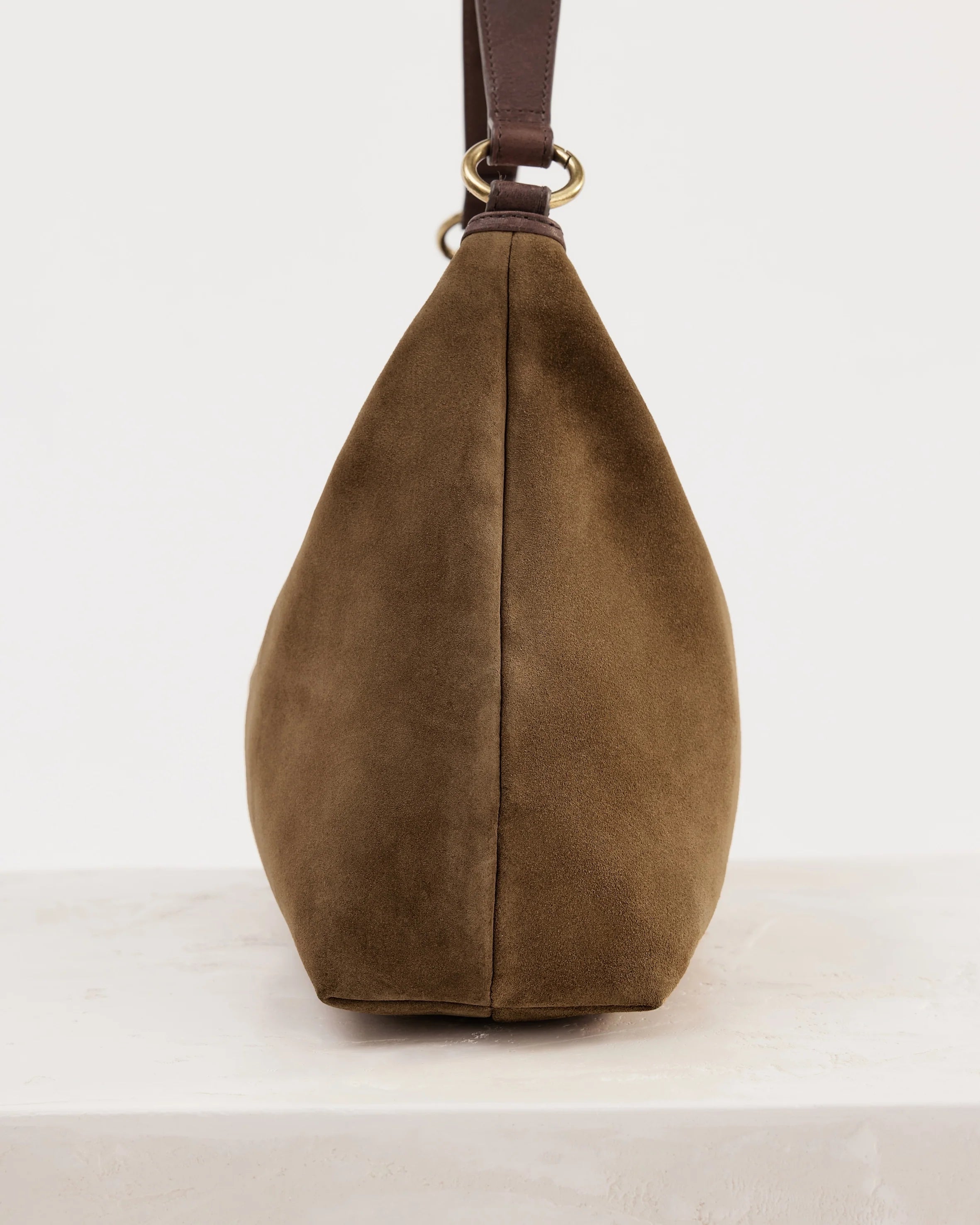 Suede Slouchy Bag- Chestnut