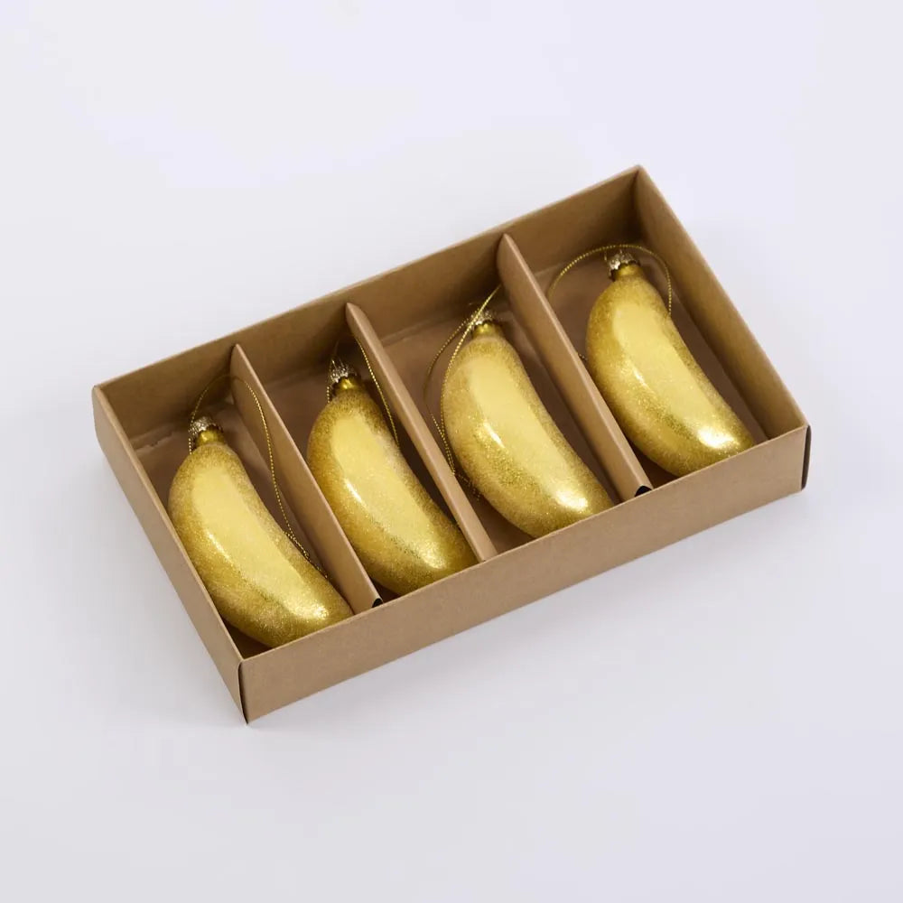 Sugared Banana Decorations-Set of 4