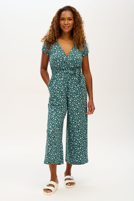 Katrina Cropped Jersey Jumpsuit-Field of Daisies