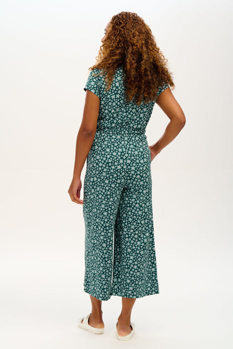 Katrina Cropped Jersey Jumpsuit-Field of Daisies