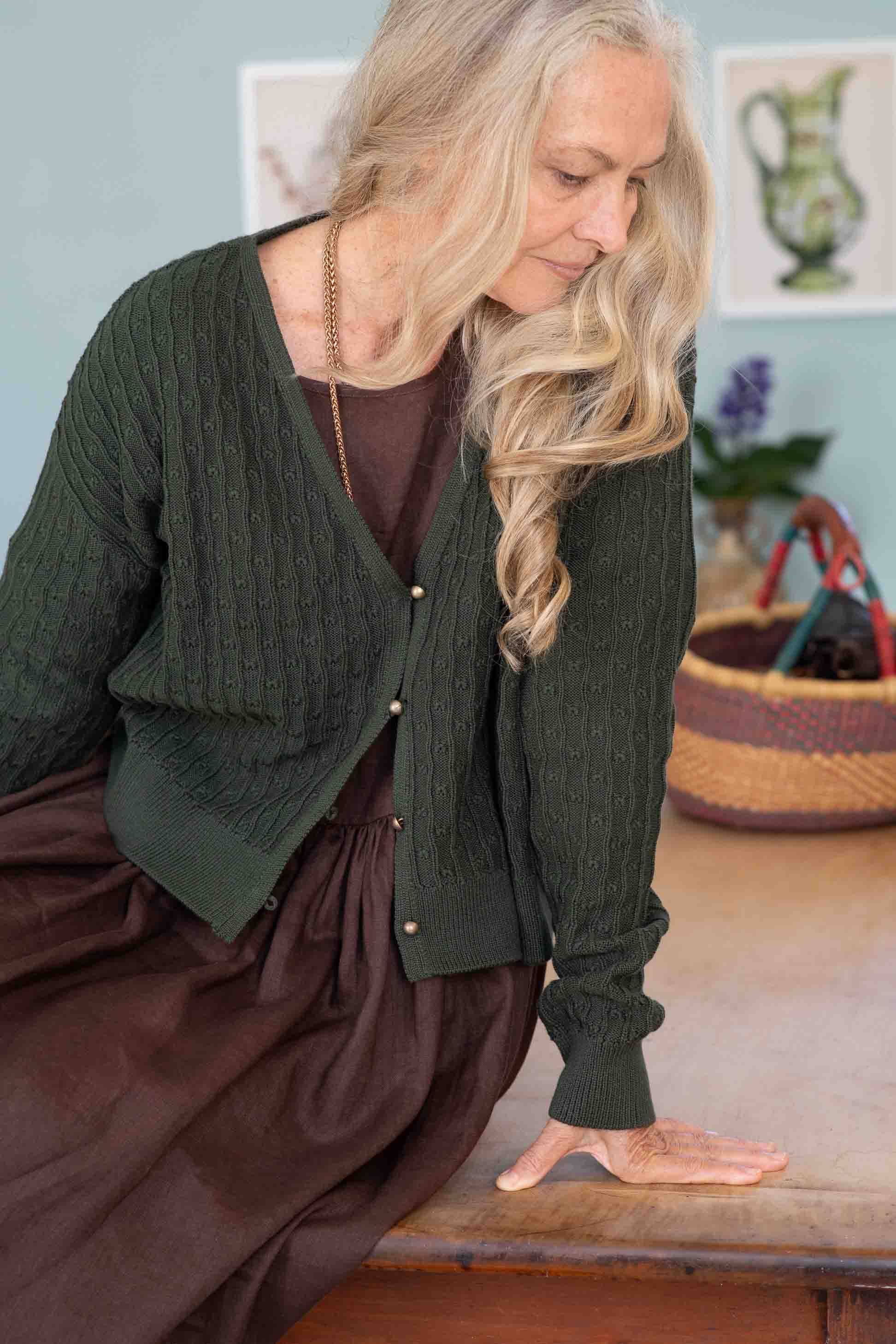 Sunday Cardigan- Moss