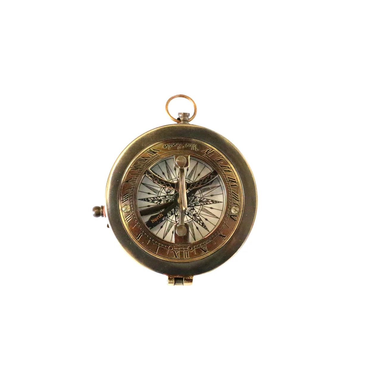 CC Interiors Antique Brass Finish Sundial with Compass