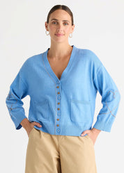 Zaket & Plover Sweet heart Cardi in Bluebell