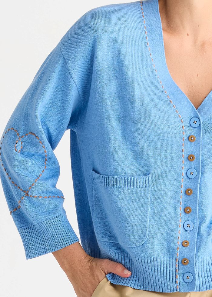 Sweet Heart Cardi- Bluebell