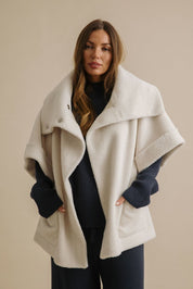 Sherpa Cuddle Coat- Chalk