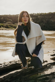 Talamaya Sherpa Cuddle Coat Chalk