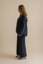 Winter Retreat Merino Pullover- Lake