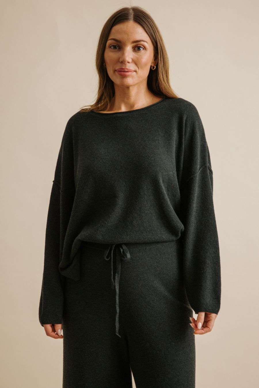 Winter Retreat Merino Pullover- Pine