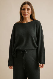 Winter Retreat Merino Pullover- Pine