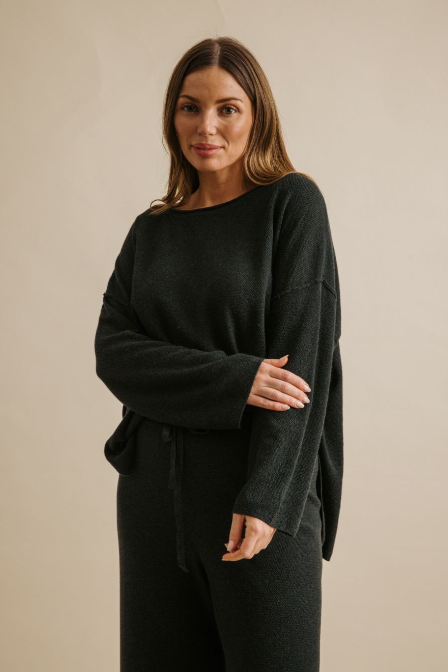 Winter Retreat Merino Pullover- Pine