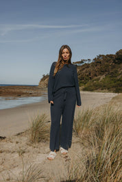 Talamaya Winter Retreat Merino Cotton Pant in Lake