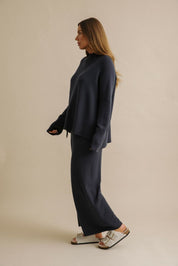 Harmony Mock Neck Pullover- Lake