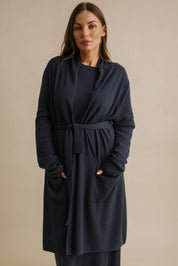 Winter Retreat Merino Long Cardi- Lake