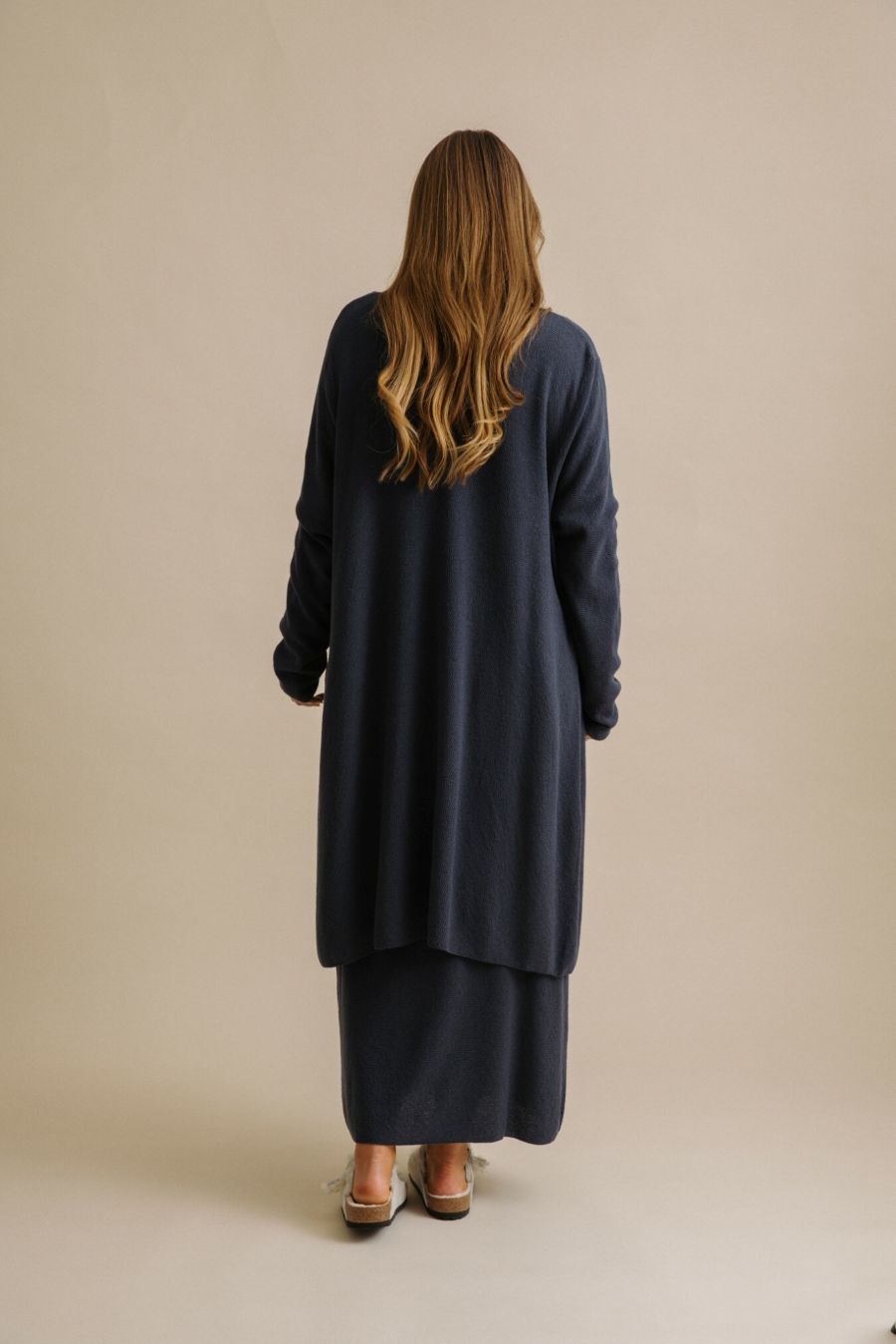 Winter Retreat Merino Long Cardi- Lake