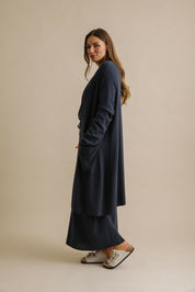 Winter Retreat Merino Long Cardi- Lake