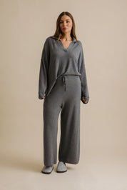 Winter Retreat Collar Pullover- Ash