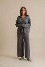 Talamaya Winter Retreat Collar Pullover in Ash
