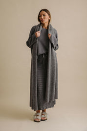 Waves Merino Pleat Skirt- Ash