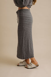 Waves Merino Pleat Skirt- Ash