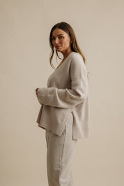 Haven Merino V Pullover- Wheat