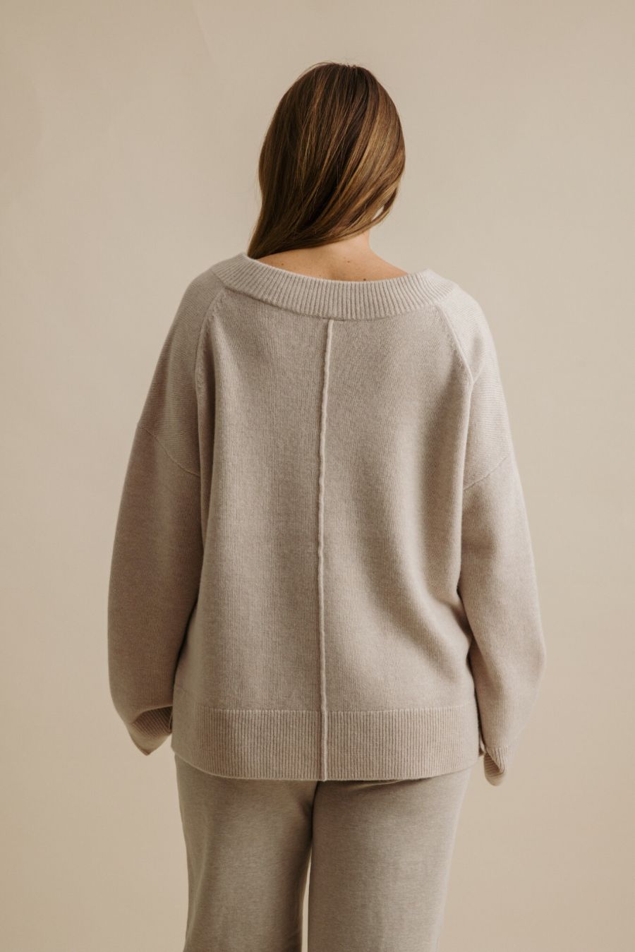 Haven Merino V Pullover- Wheat