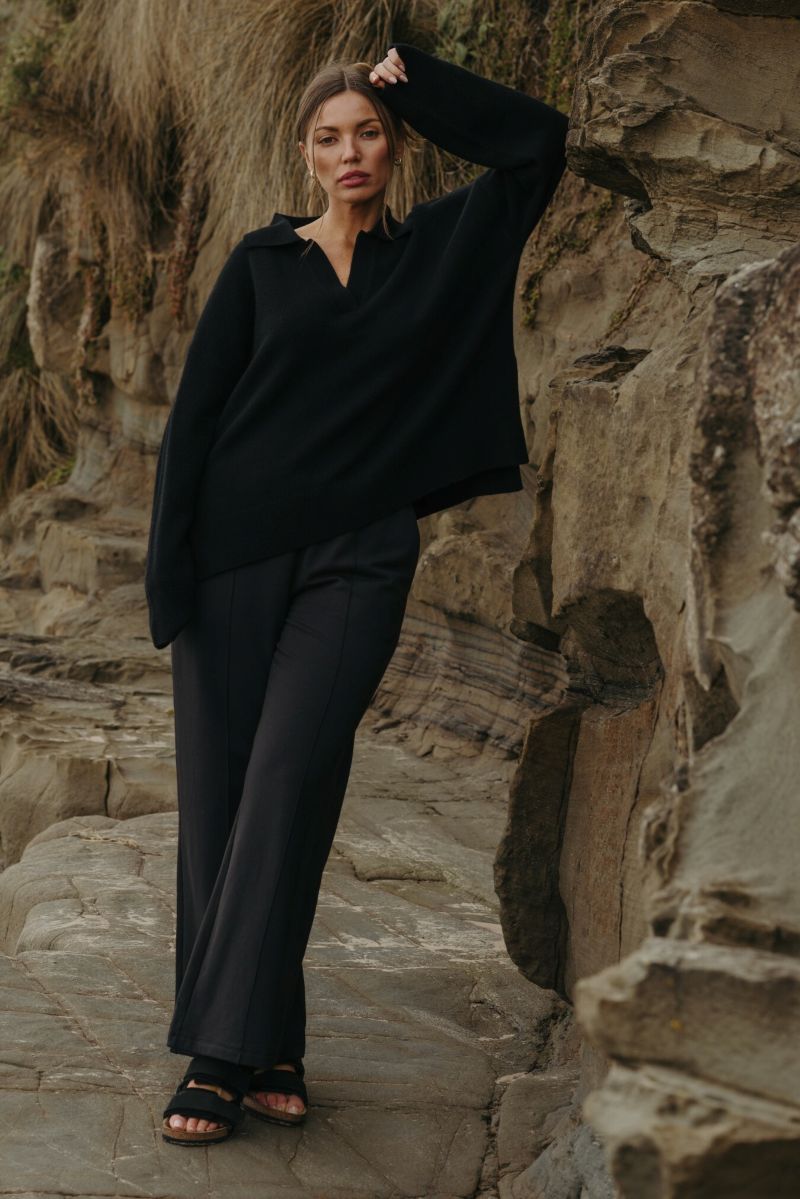 Talamaya Hope Merino Pullover in Jet