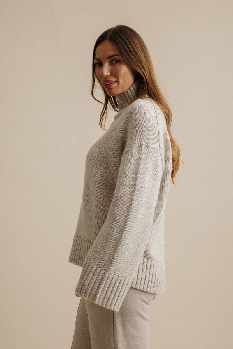 Elevate Mock Cashmere Pullover- Buckwheat