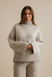 Elevate Mock Cashmere Pullover- Buckwheat