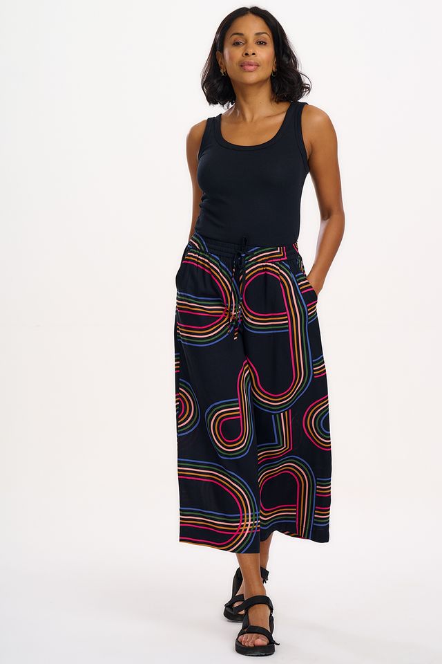 Ameera Wide Leg Pant- Retro Racer