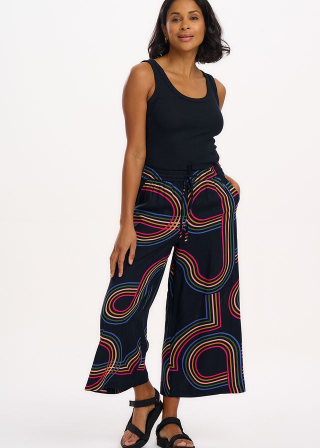 Sugarhill Brighton Ameera Wide Leg Pants in Retro Racer print