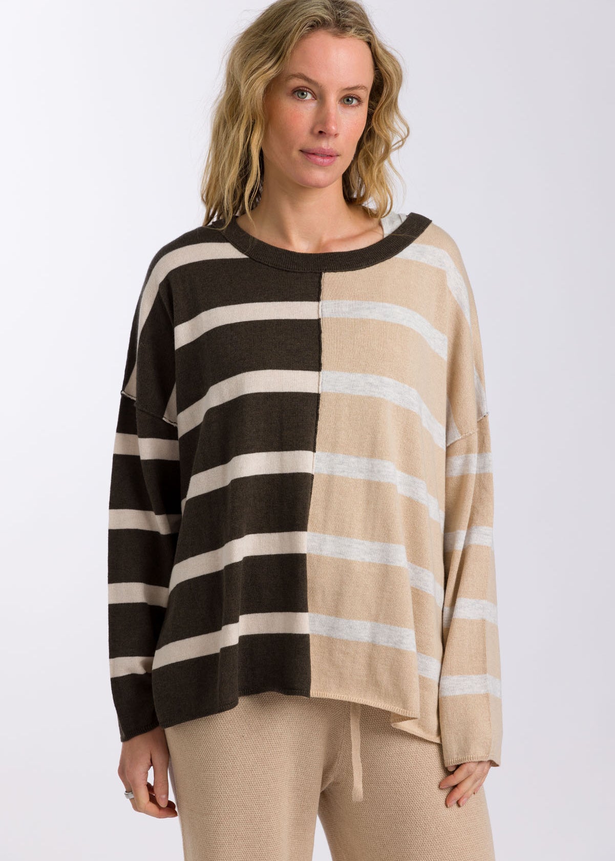 Talamaya Hinterland Stripe Pullover in Sable