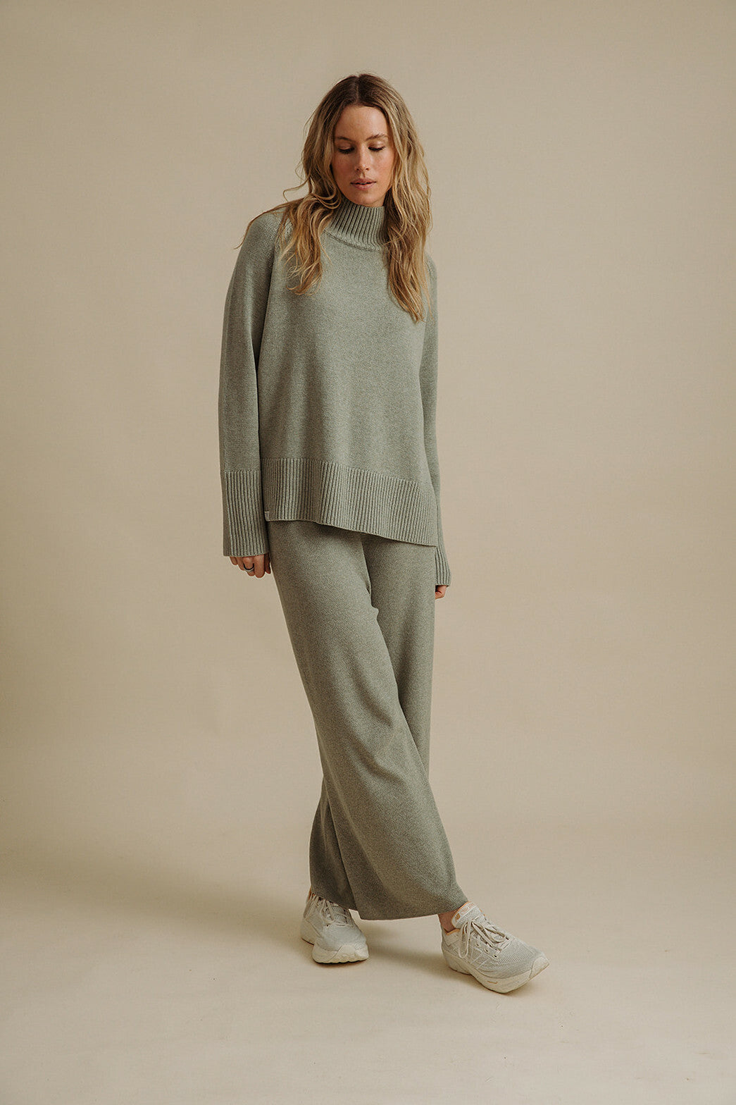 Harmony Mock Neck Pullover- Acacia