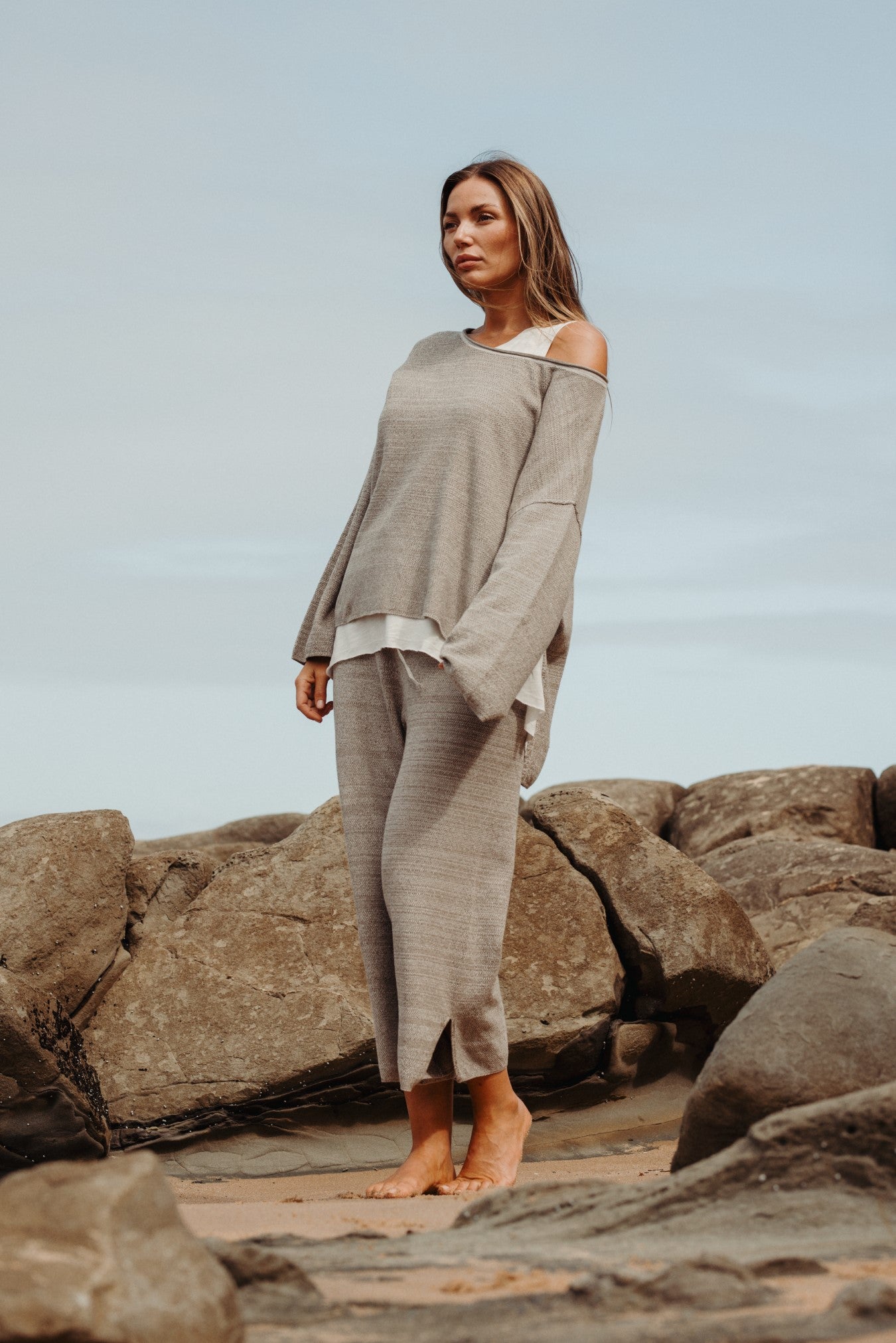 Retreat Cotton Pullover- Silver