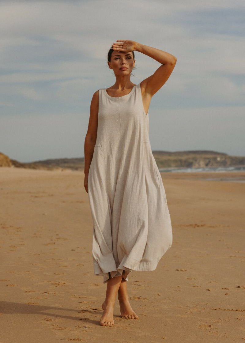 Talamaya Seabreeze Flow Cotton Dress in Banksia