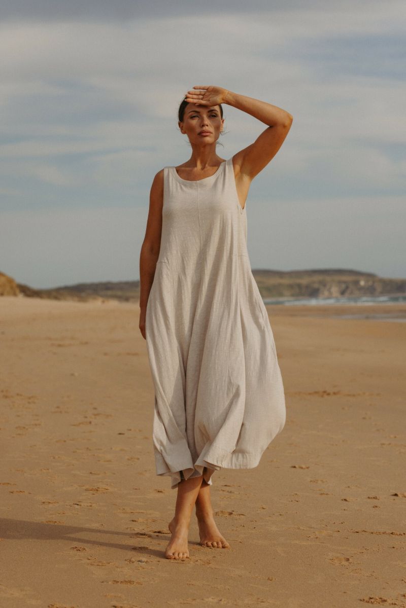 Talamaya Seabreeze Flow Cotton Dress in Banksia