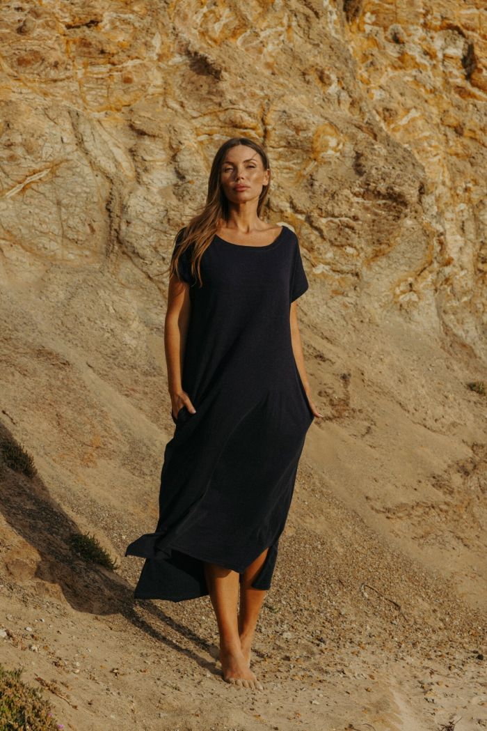Talamaya Seabreeze Short Sleeve Dress in Pool