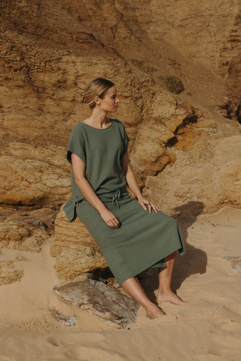Talamaya Retreat Cotton Twist Sleeveless Pullover in Rainforest
