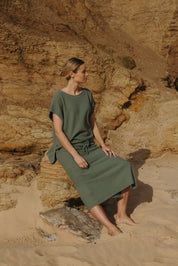 Talamaya Retreat Cotton Twist Sleeveless Pullover in Rainforest