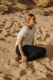 Retreat Cotton Sleeveless Pullover- Salt