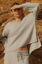 Talamaya Cotton Twist Retreat Pullover in Sky