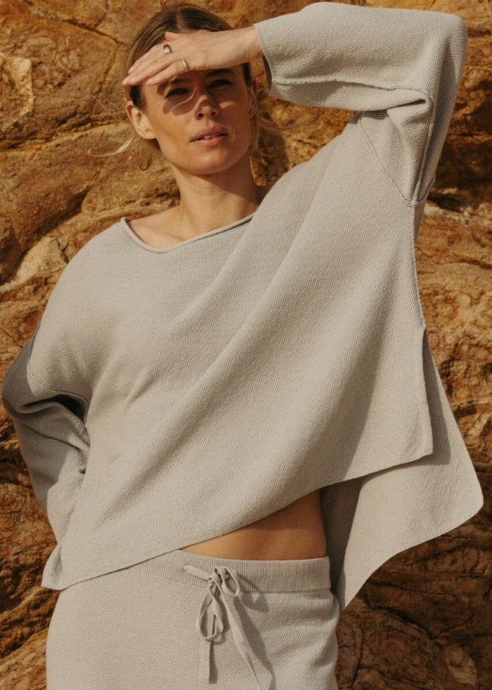 Talamaya Cotton Twist Retreat Pullover in Sky
