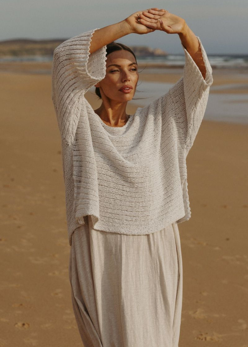 Talamaya Coast To Coast Pullover in Silver