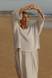 Talamaya Coast To Coast Pullover in Silver