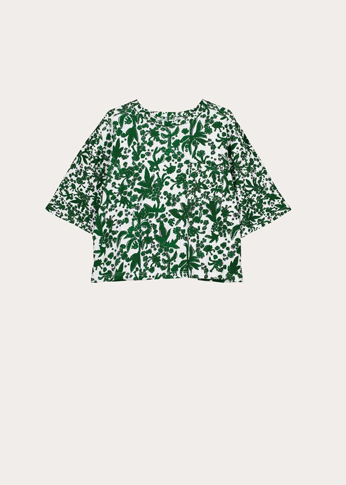 Nancybird Tamsin Boxy Tee in Parsley Print