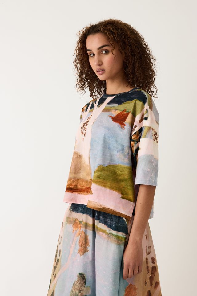 Tasmin Boxy Tee- Night Herons