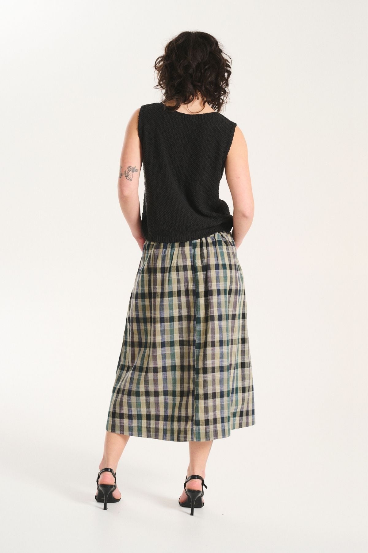 Tangier Plaid Skirt- Green