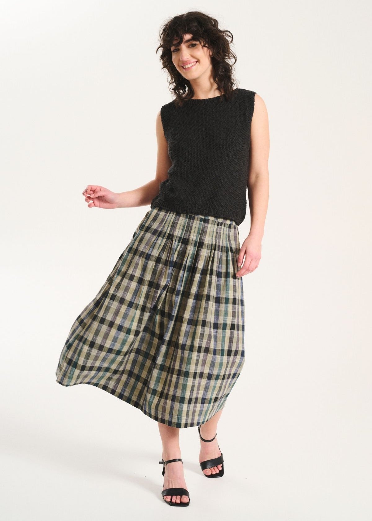 Olga de Polga Tangier Plaid Skirt in Green