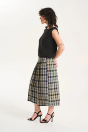 Tangier Plaid Skirt- Green
